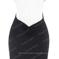 Grace Karin Sexy Negro Occidente Mujeres Padded Backless V-cuello largo vestido sirena CL008943-1